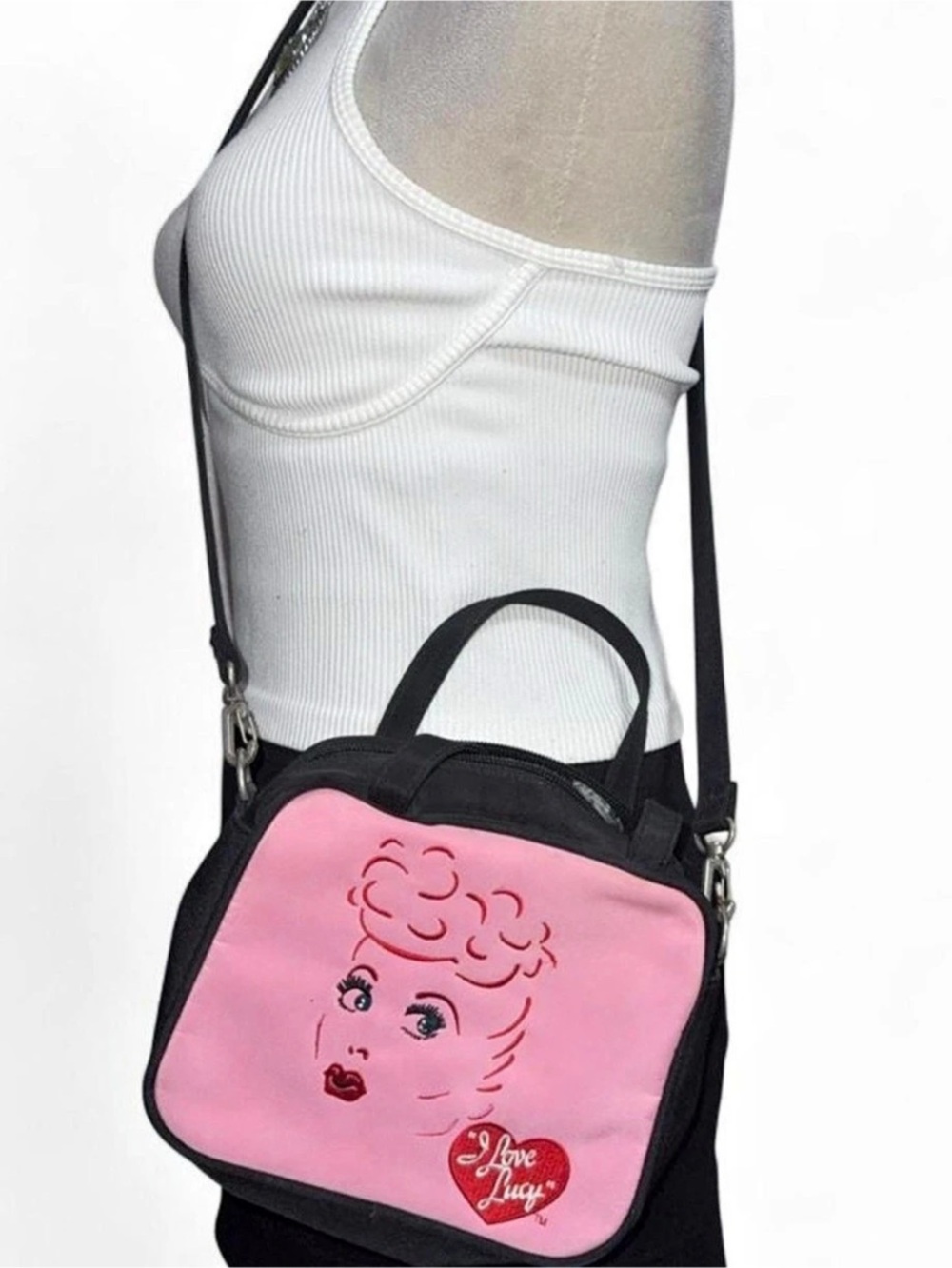 I love Lucy Pink & Black Crossbody Bag